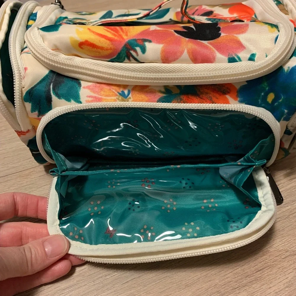 Lug Mini Trolley Floral Cream Cosmetic Toiletries Travel Bag